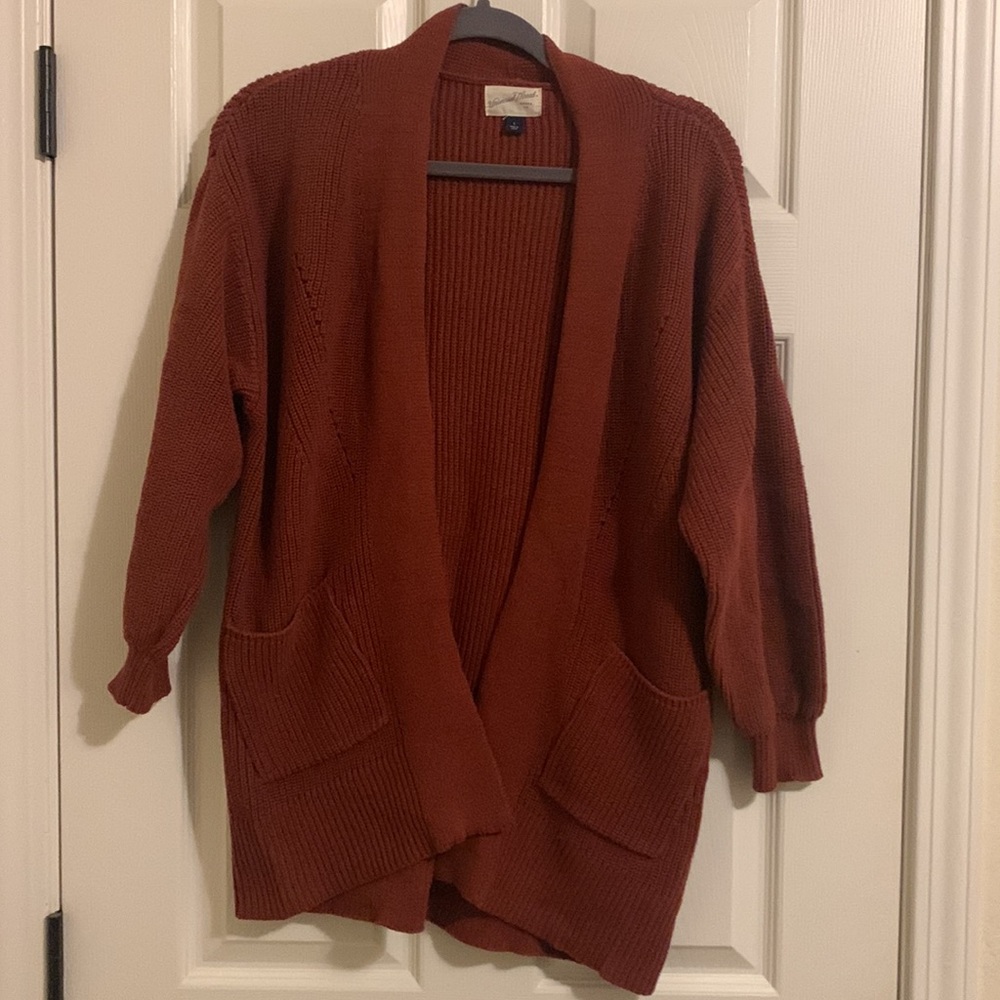 Brown/red rust longline cardigan